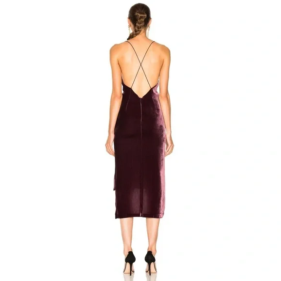 Dion Lee Fine Line Velvet Hi-low Cocktail Dress